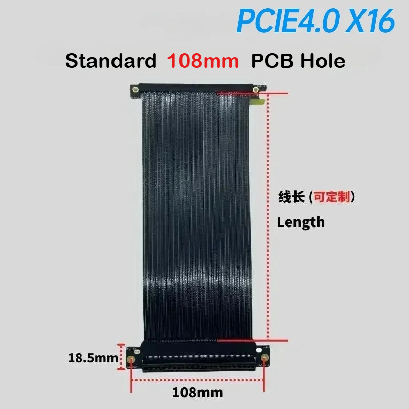 Itx Gpu Riser Pcie 4.0 16X - Cabo de extensão de placa gráfica