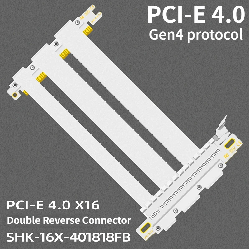 Itx Gpu Riser Pcie 4.0 16X - Novo Cabo Conector Duplo Reverso PCI