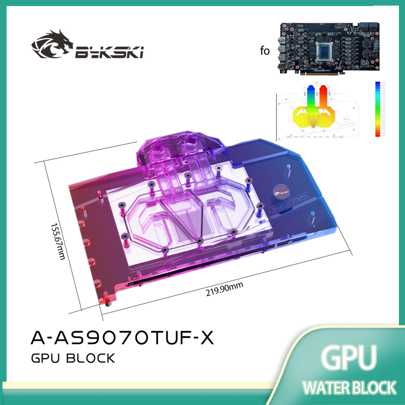 Rx 9070 Xt - Bloco GPU Bykski para ASUS Radeon