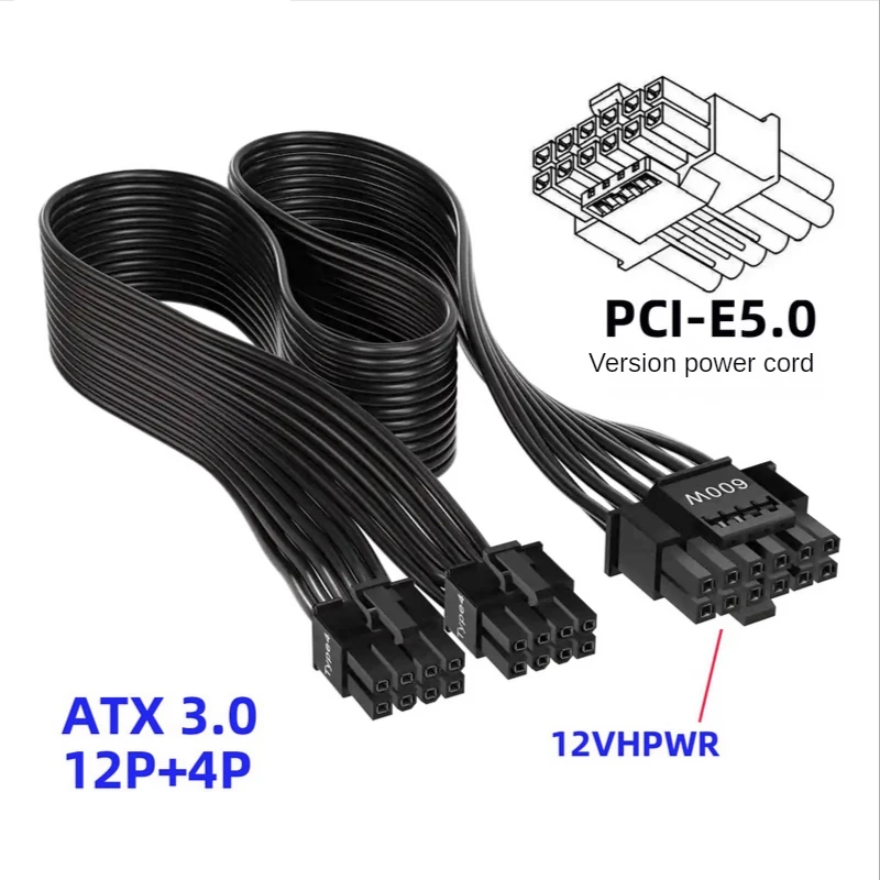 12VHPWR ATX3.0 PCI-E 5.0 Cabo  - Dual 8Pin To 16Pin 12Vhpwr Cable avaliação e preço