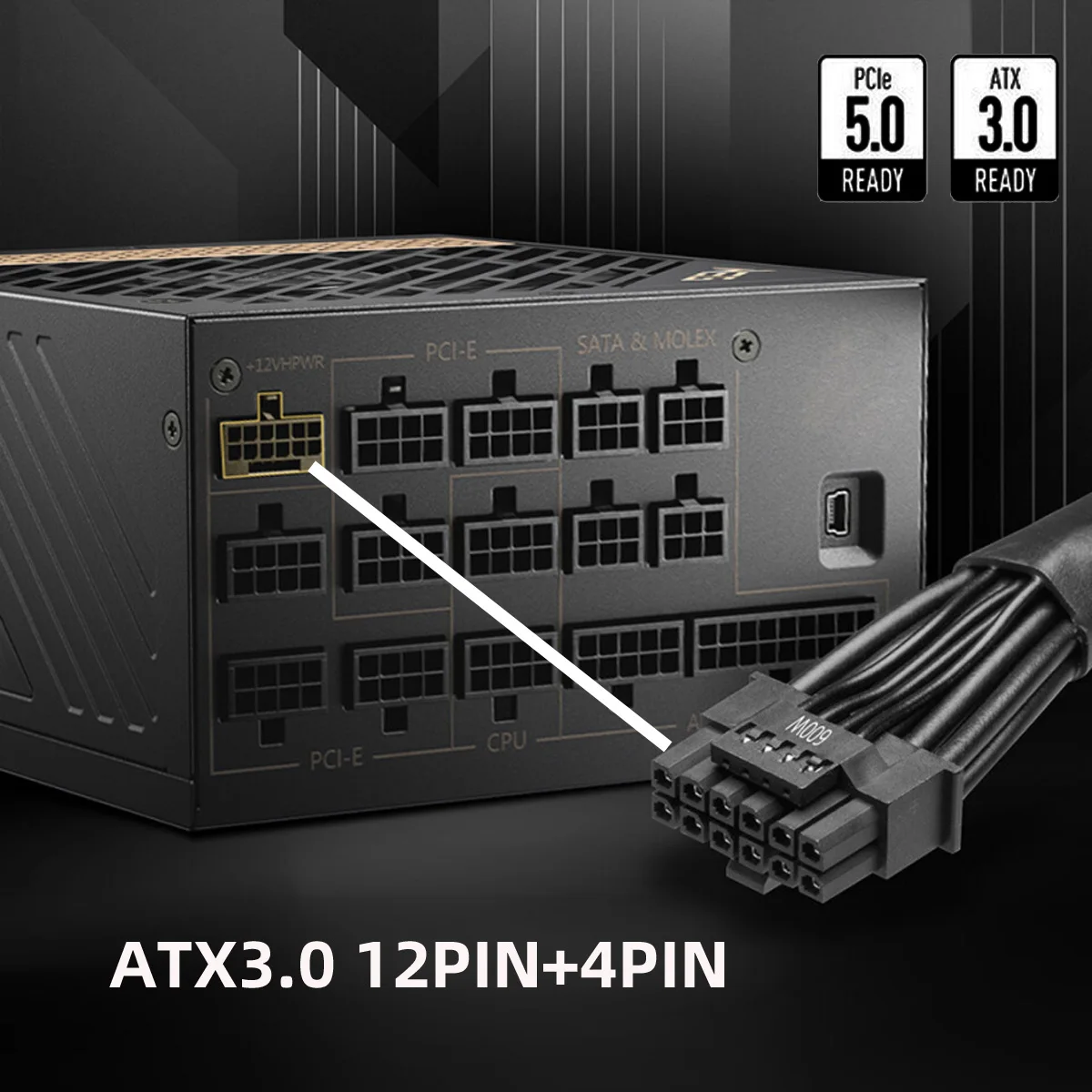12VHPWR ATX3.0 PCI-E 5.0 Cabo  - Dual 8Pin To 16Pin 12Vhpwr Cable avaliação e preço