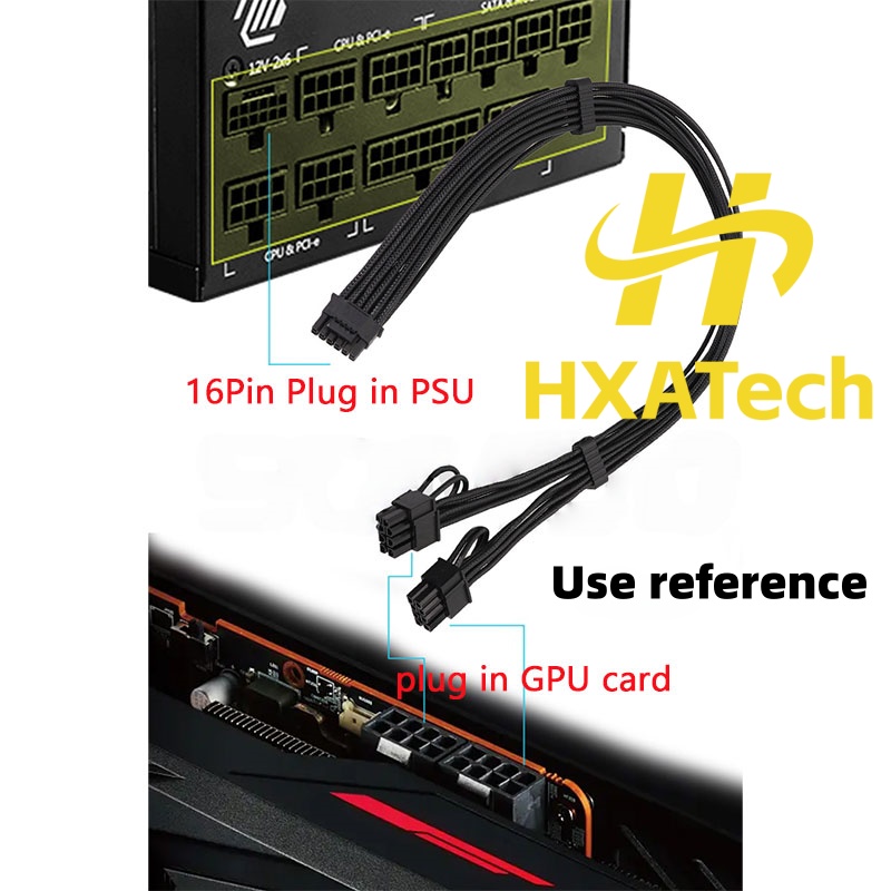 Cabo de Alimentação HXATech-Co - Dual 8Pin To 16Pin 12Vhpwr Cable avaliação e preço